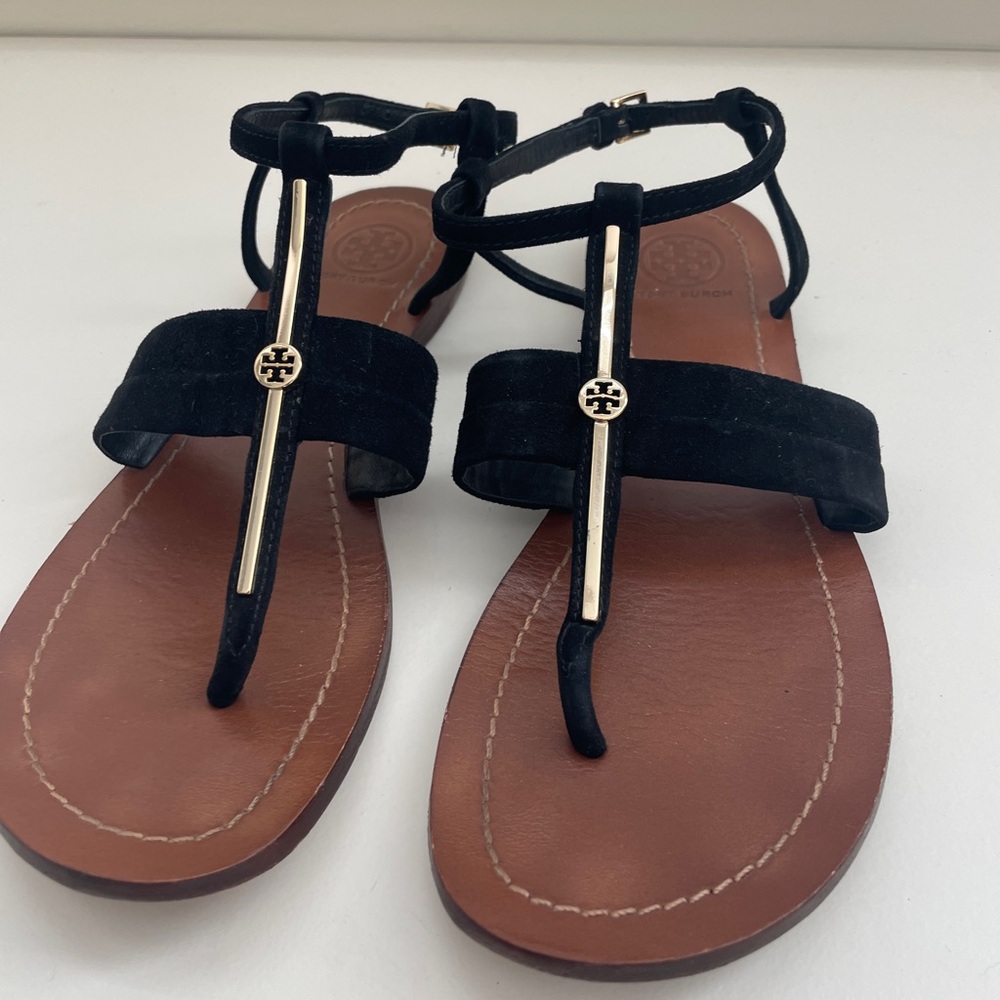 Tory Burch Black Suede Sandals